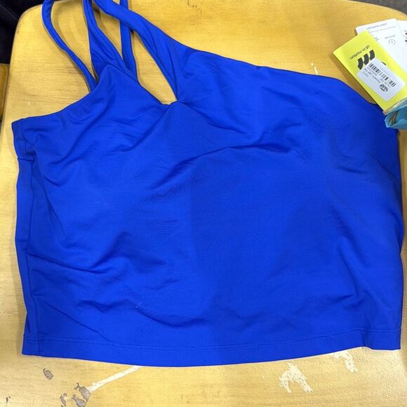 All‎ in Motion Dark Blue Asymmetric Crop SportsBra Top XL - Picture 2 of 3
